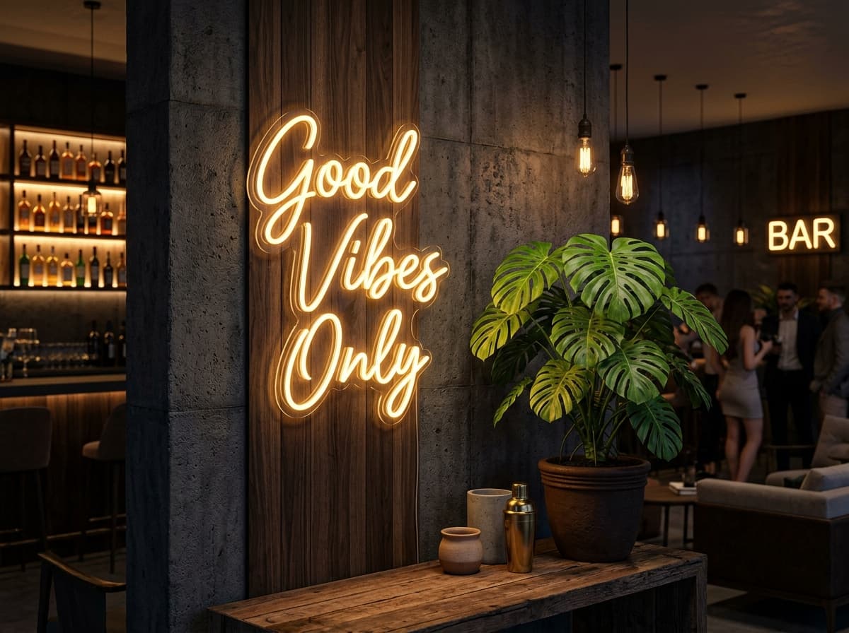 Warm Neon Flexible Lights Good Vibes Only